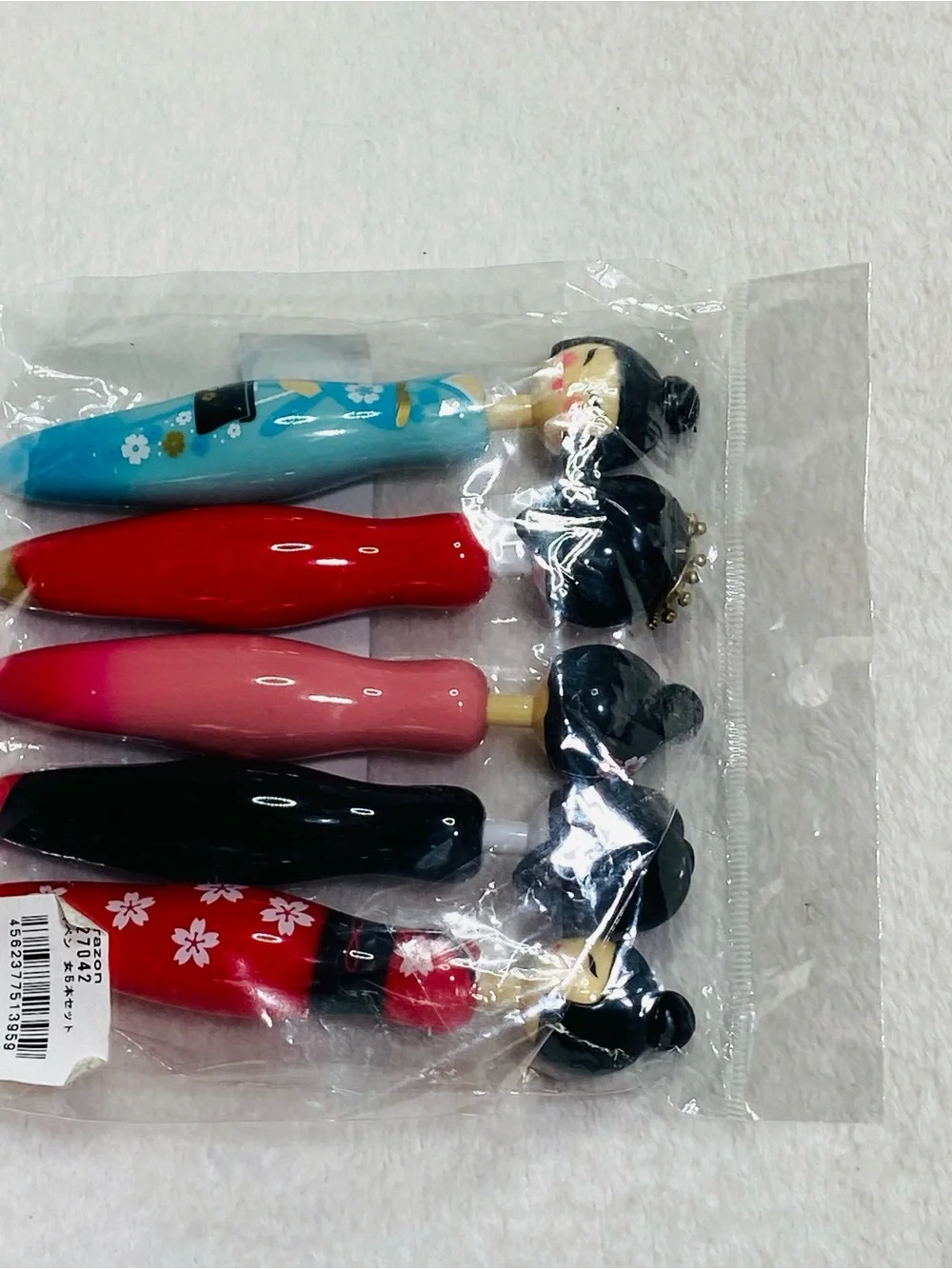 Japanese Kawaii Stationery Maiko Ballpoint Pens Set of 5 Knock-Style Pens